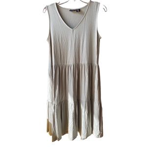 Nicole Miller V-Neck Casual Sleeveless Tiered Dress